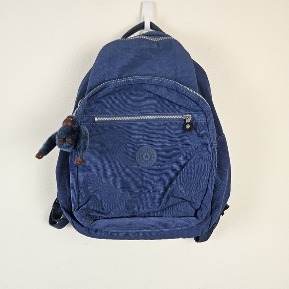 KIPLING Seoul Backpack Blue with Charm - Picture 1 of 11